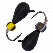Фото безмотылка №4 капля с ушком d 4,0 мм, вес 1,1 гр, черный лак с бусиной /10 шт/